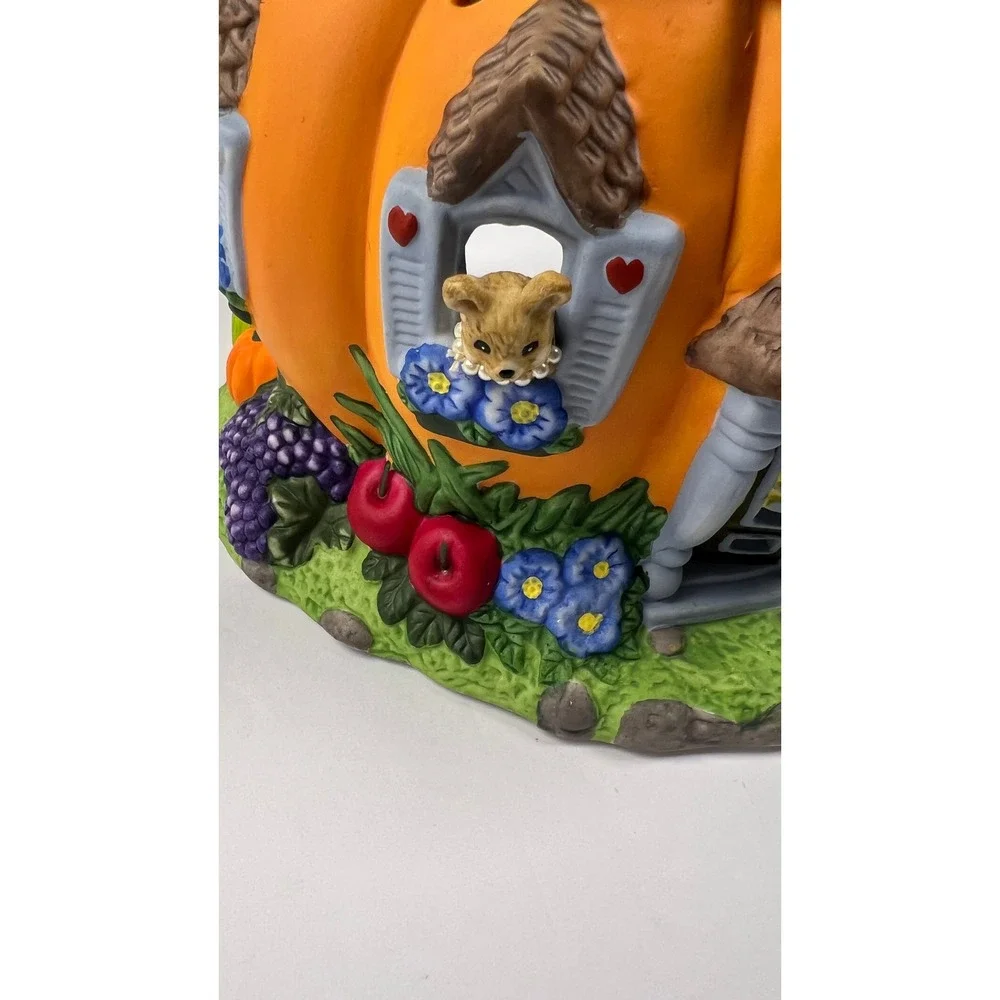 Partylite Pumpkin Tealight House P7316 Halloween Ceramic Candle With Box - Picture 4 of 13